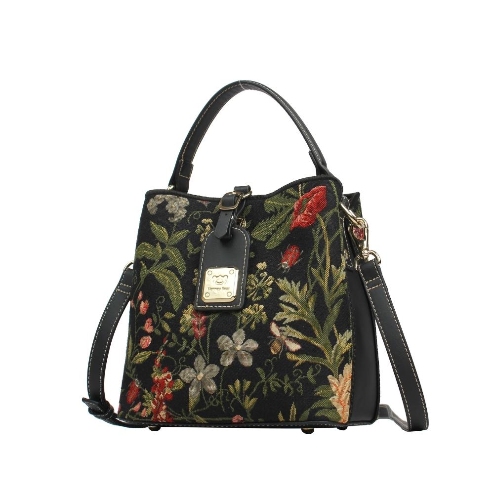 Black Morning Garden Bucket Bag