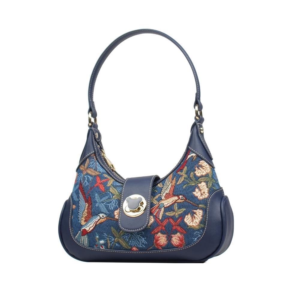Blue Hummingbird Shoulder Bag